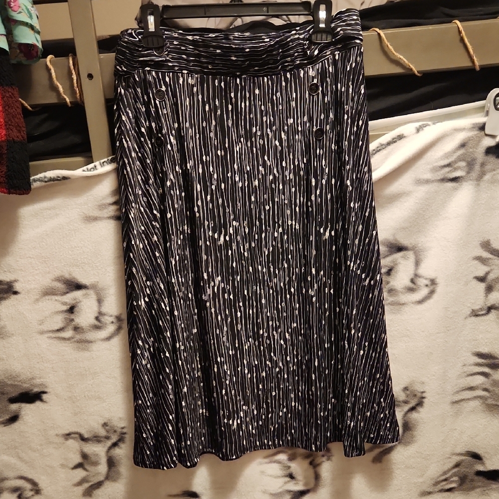 Robert Louis Silver Gray Pleated Midi Skirt Cocktail